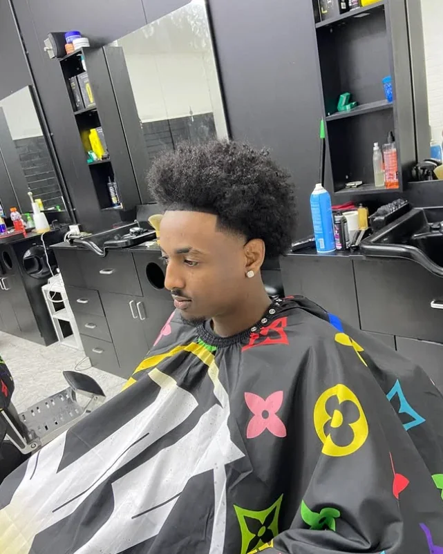 Afro with fresh shape-up